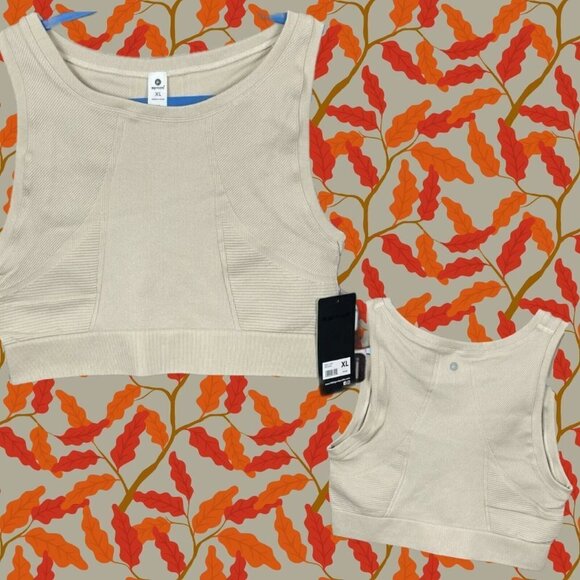 90 Degree By Reflex XL Sandy Beige Textured Seamless Long Line Active Bra Top - Picture 1 of 4